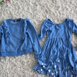 Lands' End Girls Light Blue Ruffle Sweatshirt